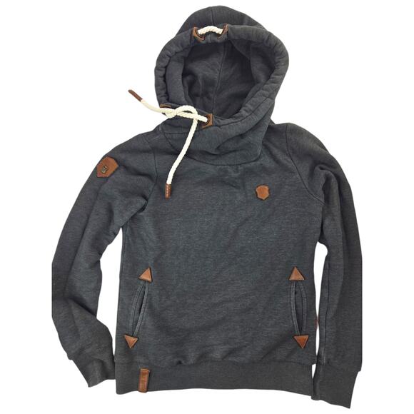 Naketano | Grey Cowl Neck Hoodie | Size Medium - Picture 1 of 6